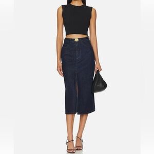 Weworewhat Dark Midi Skirt